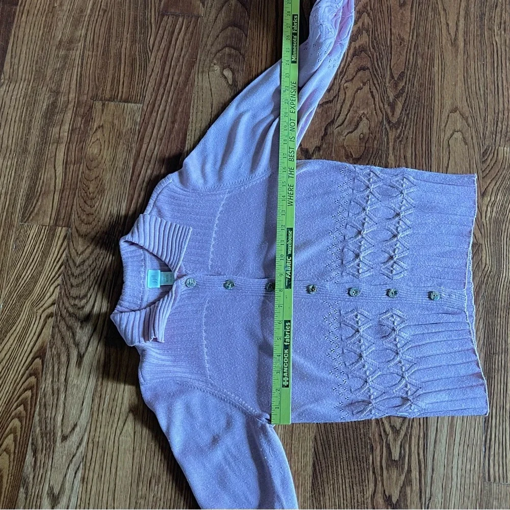 GUC J. Jill Pink Cardigan Sweater with Ribbed Knit - Picture 5 of 6